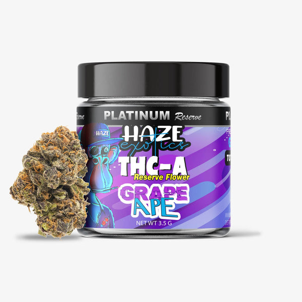 haze exotics platinum reserve thc-a flower grape ape