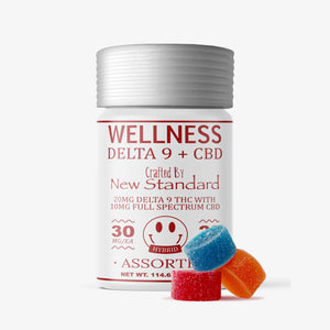 D9/CBD - WELLNESS - 30mg GUMMY - ASSORTED 20ct - NEW STANDARD HEMP