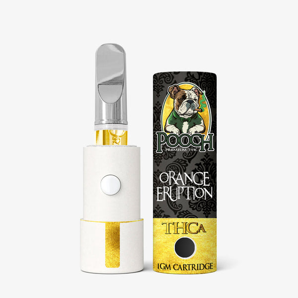 thc-a cartridge orange eruption 1 gram pooch open