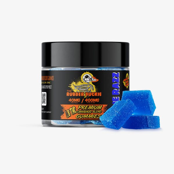 DELTA 8 BLENDED GUMMIES / RUBBER DUCKIE / BLUE RAZZ 400mg / 10ct